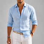 Roland - Men's Lightweight Linen Look Button-Up Shirt