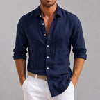 Roland - Men's Lightweight Linen Look Button-Up Shirt