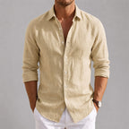 Roland - Men's Lightweight Linen Look Button-Up Shirt