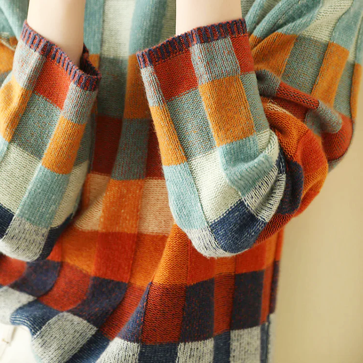 Ruby - Women's Patchwork Knit Turtleneck Sweater