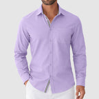 Ryan - Men's Contrast Trim Button-Down Shirt