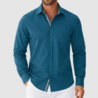 Ryan - Men's Contrast Trim Button-Down Shirt