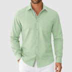 Ryan - Men's Contrast Trim Button-Down Shirt