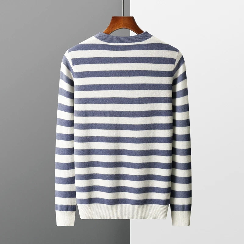 Ryan - Men's Classic Stripe Long Sleeve Sweater