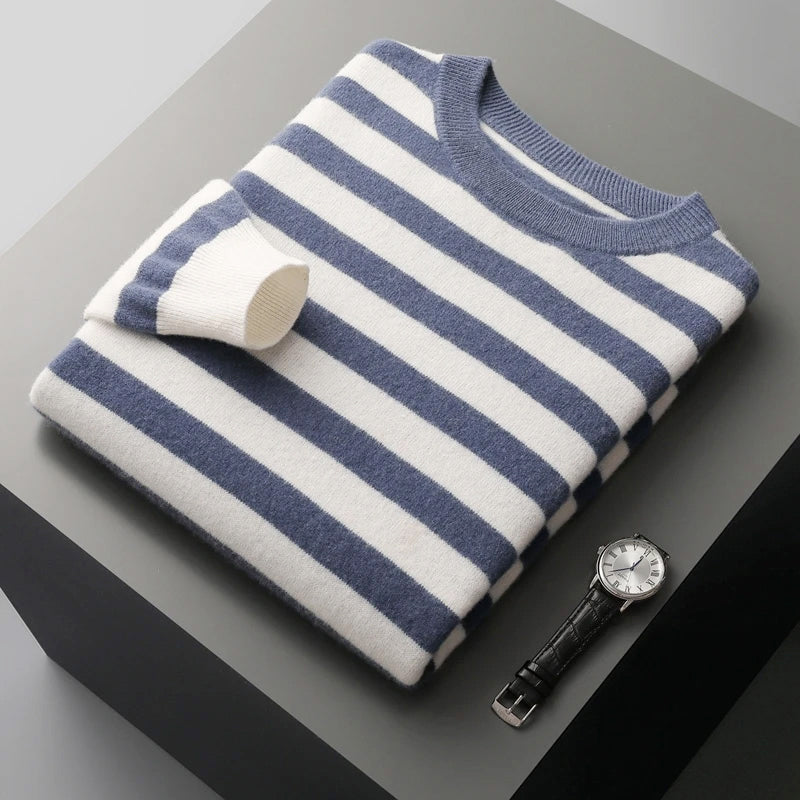 Ryan - Men's Classic Stripe Long Sleeve Sweater