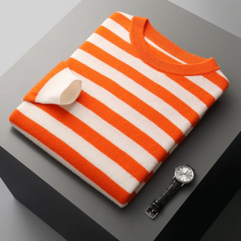 Ryan - Men's Classic Stripe Long Sleeve Sweater