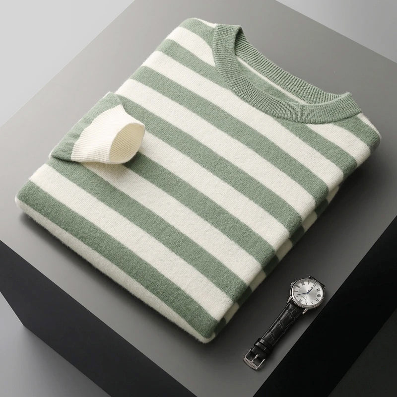 Ryan - Men's Classic Stripe Long Sleeve Sweater