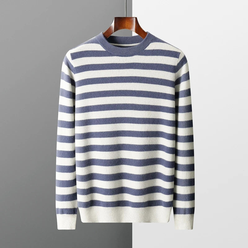 Ryan - Men's Classic Stripe Long Sleeve Sweater