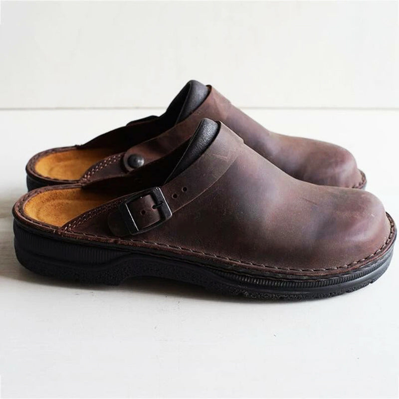 Sadie - Women's Round Toe Clogs with Buckle Strap
