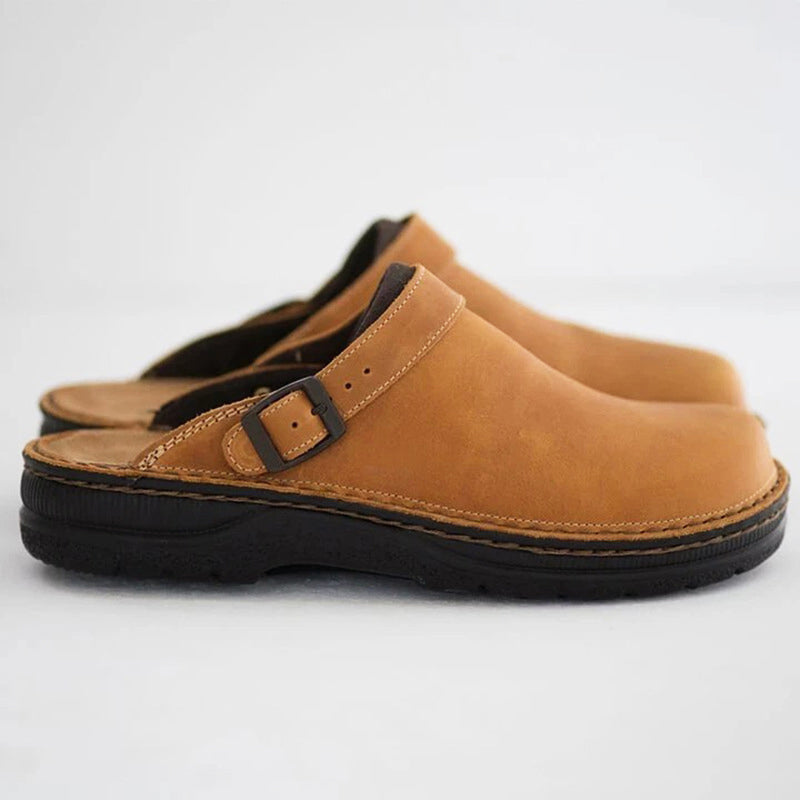 Sadie - Women's Round Toe Clogs with Buckle Strap