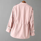 Sadie - Women's Stand Collar, Drawstring Waist Jacket