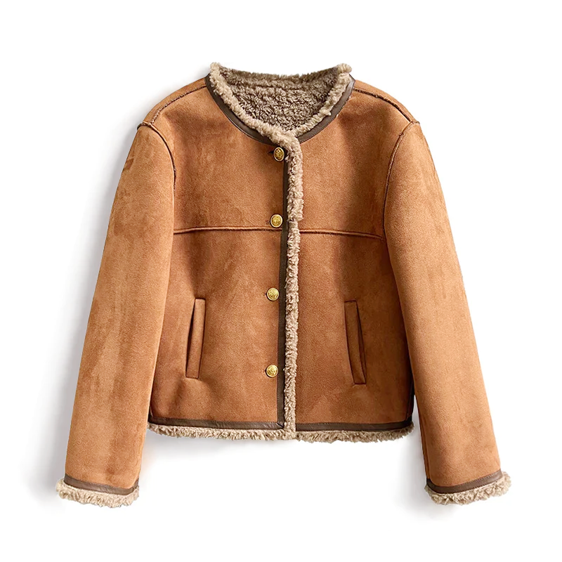 Sadie - Women's Sherpa-Lined Button Jacket