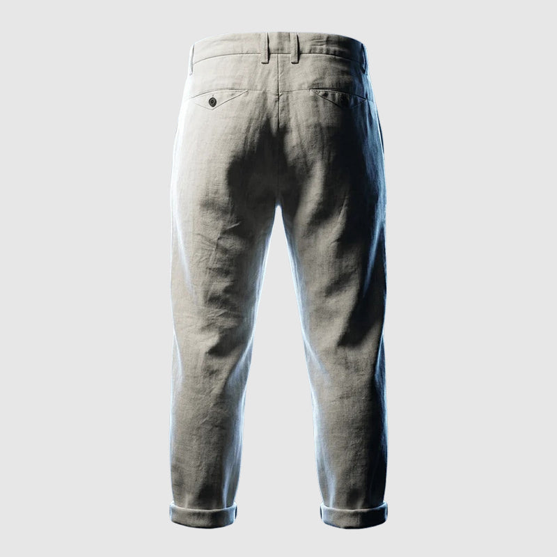 Sawyer - Men's Relaxed Fit Tapered Crop Linen Pants