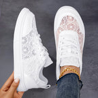 Shirley - Women’s Floral Lace Platform Sneakers
