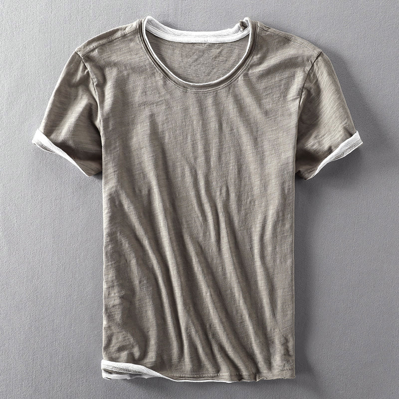 Simon - Cotton Crew Neck Short Sleeve T-Shirt