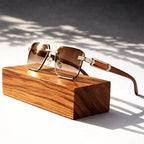 Skyshield - Rimless Square Bevel-Cut Sunglasses