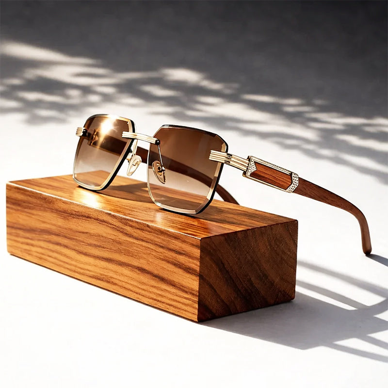 Skyshield - Rimless Square Bevel-Cut Sunglasses