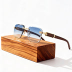 Skyshield - Rimless Square Bevel-Cut Sunglasses