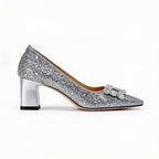 Stephanie - Women's Crystal Embellished Glitter Heels