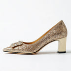 Stephanie - Women's Crystal Embellished Glitter Heels