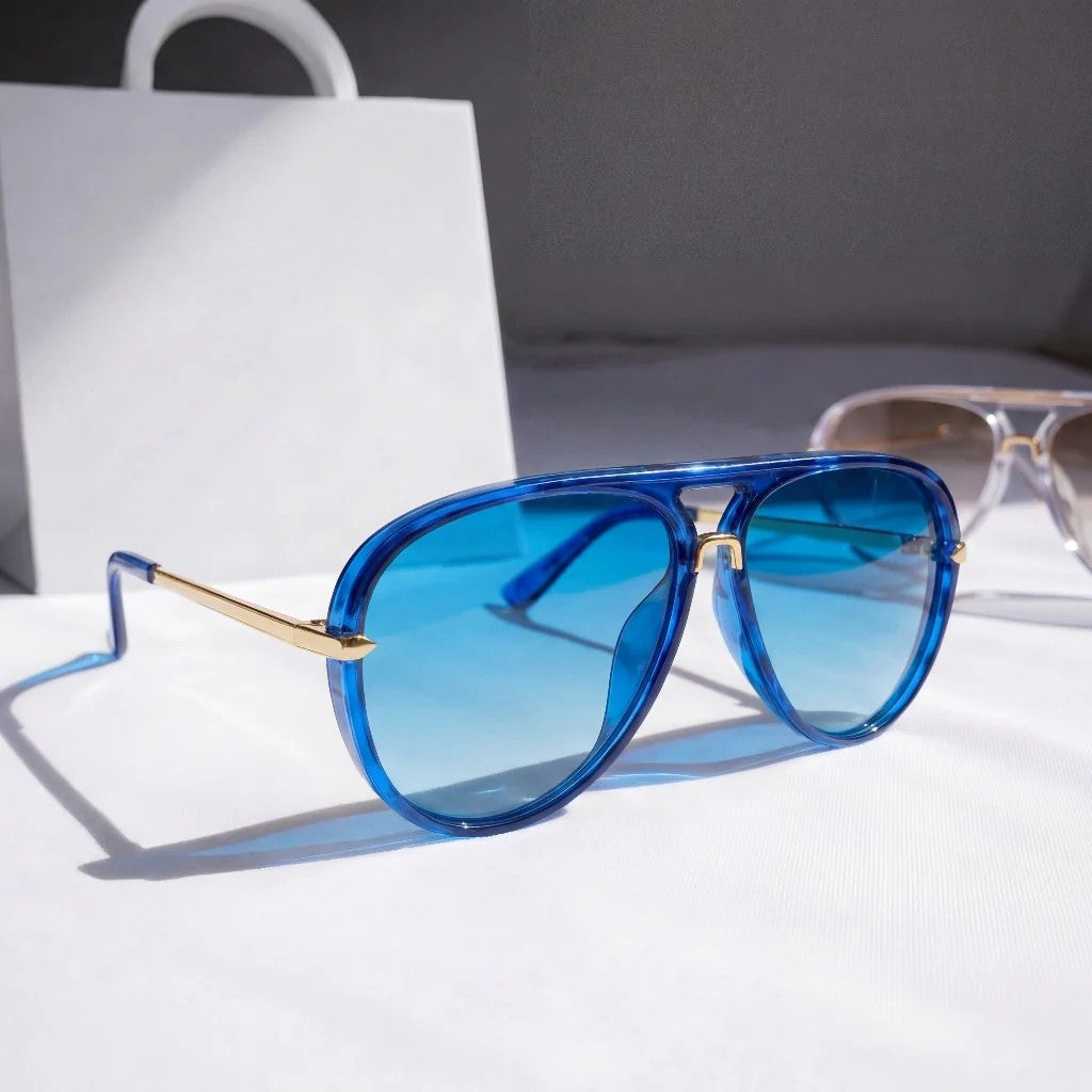 Sterling - Oversized Gradient Aviator Sunglasses