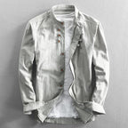 Steven - Men's Mandarin Collar Linen Button-Up Shirt