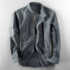 Steven - Men's Mandarin Collar Linen Button-Up Shirt