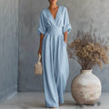 Sydney - Women's V-Neck Wide Leg Jumpsuit