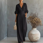 Sydney - Women's V-Neck Wide Leg Jumpsuit