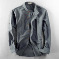 Thomas - Men's Mandarin Collar Linen Button-Up Shirt