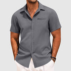 Travis - Men's Casual Short Sleeve Button-Down Shirt