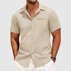Travis - Men's Casual Short Sleeve Button-Down Shirt