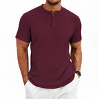 Turner - Men's Textured Band Collar Henley T-Shirt