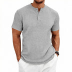 Turner - Men's Textured Band Collar Henley T-Shirt