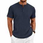 Turner - Men's Textured Band Collar Henley T-Shirt