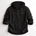 Tyler - Men's Relaxed Fit Hooded Cotton Shirt with Pockets