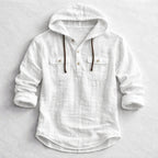 Tyler - Men's Relaxed Fit Hooded Cotton Shirt with Pockets