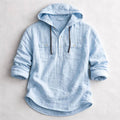 Tyler - Men's Relaxed Fit Hooded Cotton Shirt with Pockets