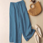 Valeria - Boho Embroidered Wide-Leg Drawstring Pants