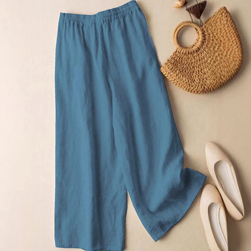 Valeria - Boho Embroidered Wide-Leg Drawstring Pants