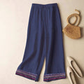 Valeria - Boho Embroidered Wide-Leg Drawstring Pants
