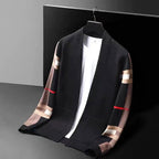 Van - Men's Open Front Knit Cardigan with Striped Sleeves