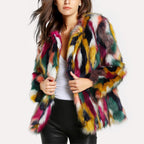 Vanessa - Women's Patchwork Faux-Fur Statement Coat