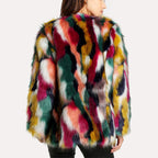Vanessa - Women's Patchwork Faux-Fur Statement Coat