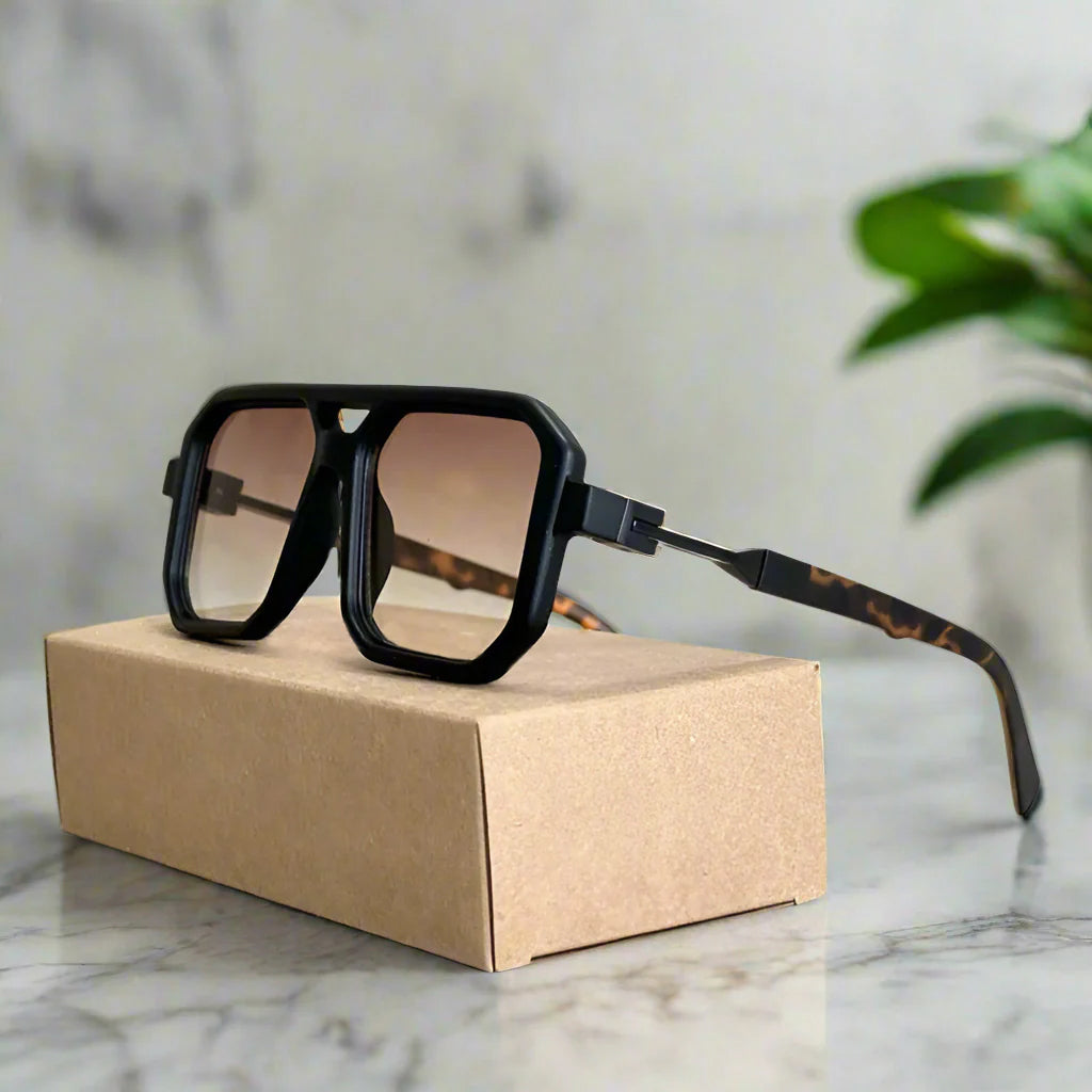 Velour - Bold Hexagonal-Frame Shield Sunglasses