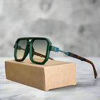 Velour - Bold Hexagonal-Frame Shield Sunglasses
