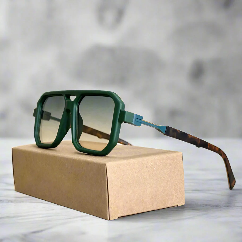 Velour - Bold Hexagonal-Frame Shield Sunglasses