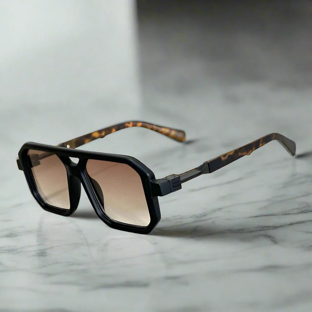 Velour - Bold Hexagonal-Frame Shield Sunglasses