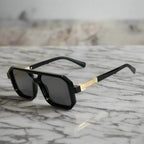 Velour - Bold Hexagonal-Frame Shield Sunglasses