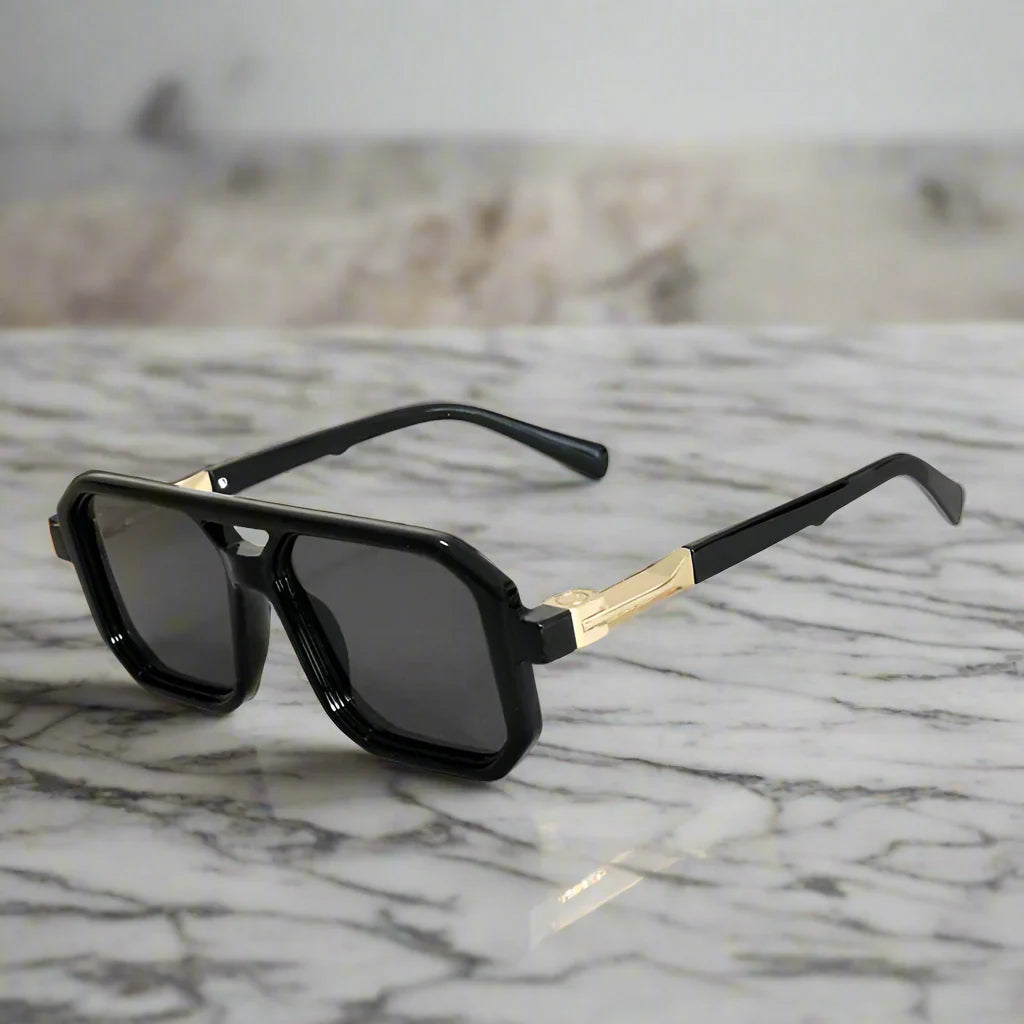 Velour - Bold Hexagonal-Frame Shield Sunglasses